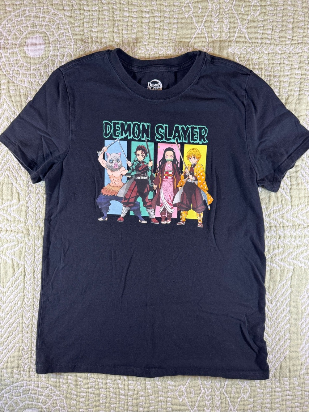 Unisex Demon Slayer: Kimetsu no Yaiba Black Short Sleeve Tee GUC